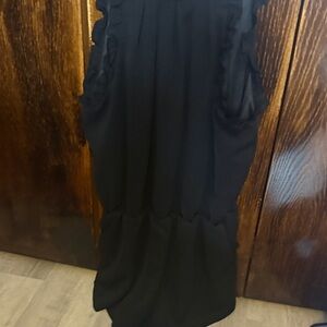 Elegant Black Ruffle Rhomper